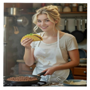 Tacos essend Foto personalisieren anpassen Fliese