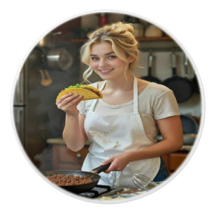 Tacos essend Foto personalisieren anpassen Keramikknauf