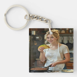 Tacos essend Foto personalisieren anpassen Schlüsselanhänger