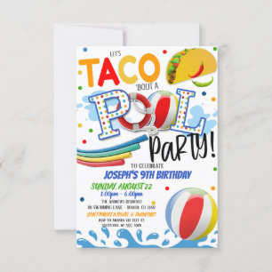 Tacos et Pool Party Invitation