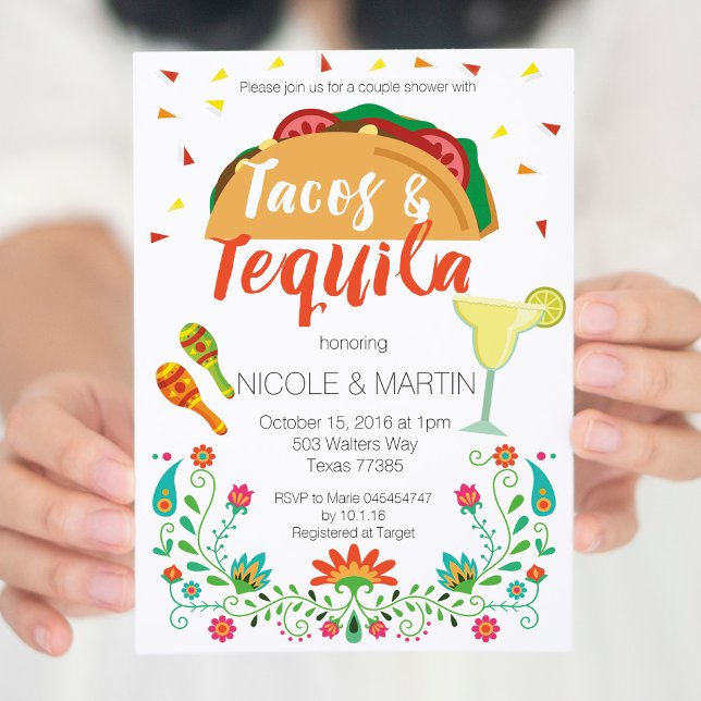 Tacos et Tequila Couple Show Invitation (Créateur téléchargé)