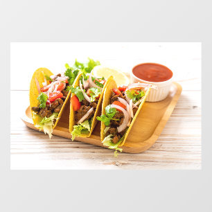 Tacos Fleisch Mexikanisches Essen Bild Restaurant Fensteraufkleber