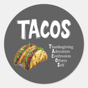 TACOS Gebet-Aufkleber Runder Aufkleber