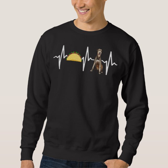 Tacos Irish Wolfhound Heartbeat Dog Sweatshirt (Vorderseite)