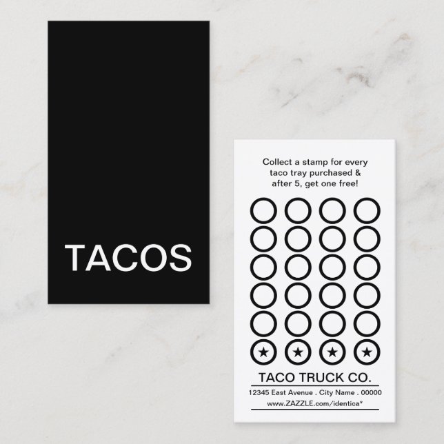 Tacos-Lochkarte Treuekarte (Vorne/Hinten)