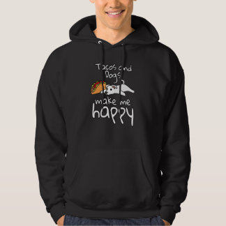 Tacos Make Me Happy White Dog Hoodie