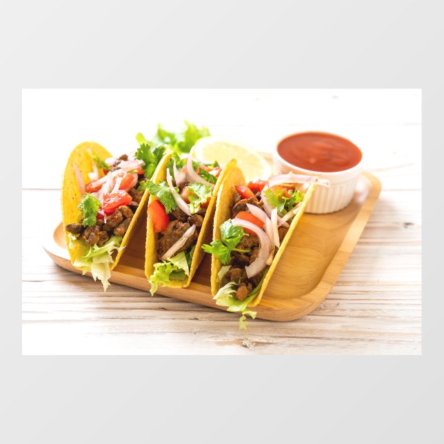 Tacos Meat Mexic Food Picture Restaurant Fensteraufkleber (Blatt)