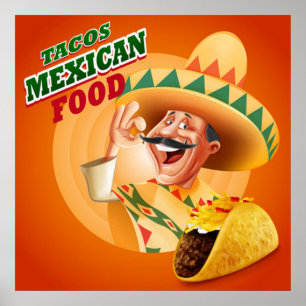 Tacos-Mexikaner-Nahrung Poster