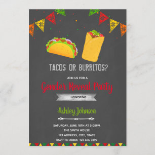 Tacos ou burritos invitation à une fête de genre