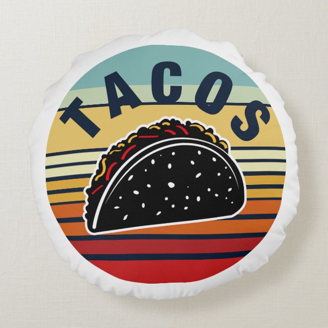 Tacos Rundes Kissen (Rückseite)