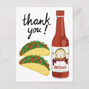 TACOS Scharfe Hot Sauce Katze Maracas DANKE Postkarte