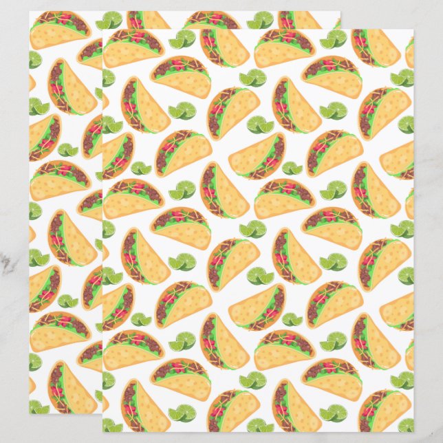 Tacos Scrapbook-Papier (Vorne/Hinten)