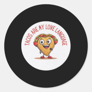 Tacos sind meine Liebessprache Lustiger mexikanisc Runder Aufkleber