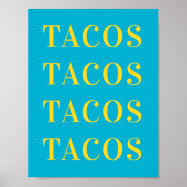 Tacos Tacos Wall Art, Dorm Room Poster, Wohnung Poster
