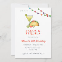 Taco's & Tequila Margarita Einladung zum Geburtsta
