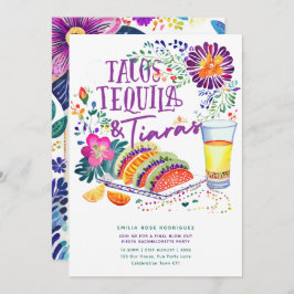 Tacos Tequila Tiaras Letzte Fiesta Bachelorette Einladung