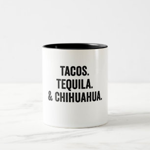Tacos Tequila und Chihuahua Zweifarbige Tasse