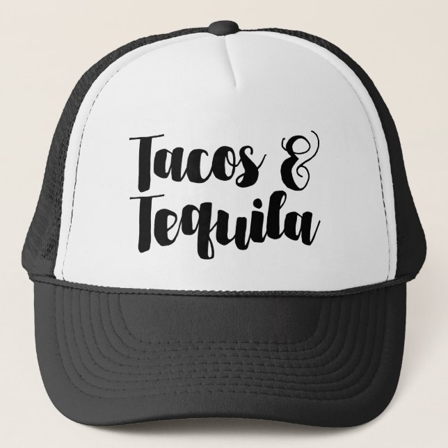 Tacos u. Tequila Truckerkappe (Vorderseite)