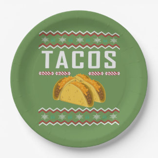 Tacos Ugly Christmas Sweater Pappteller
