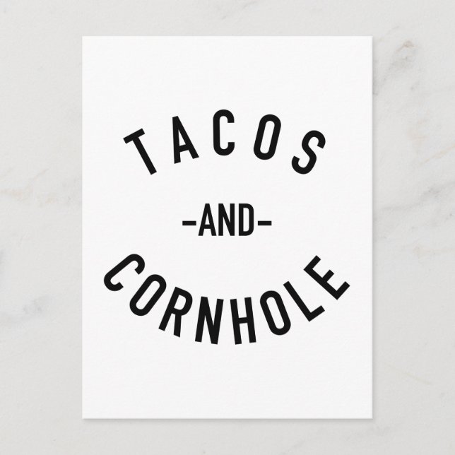 Tacos und Cornhole Postkarte (Vorderseite)