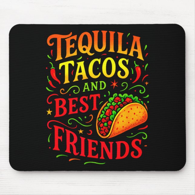 Tacos und Freunde - Cinco-Mayo-Spaß Mousepad (Vorne)