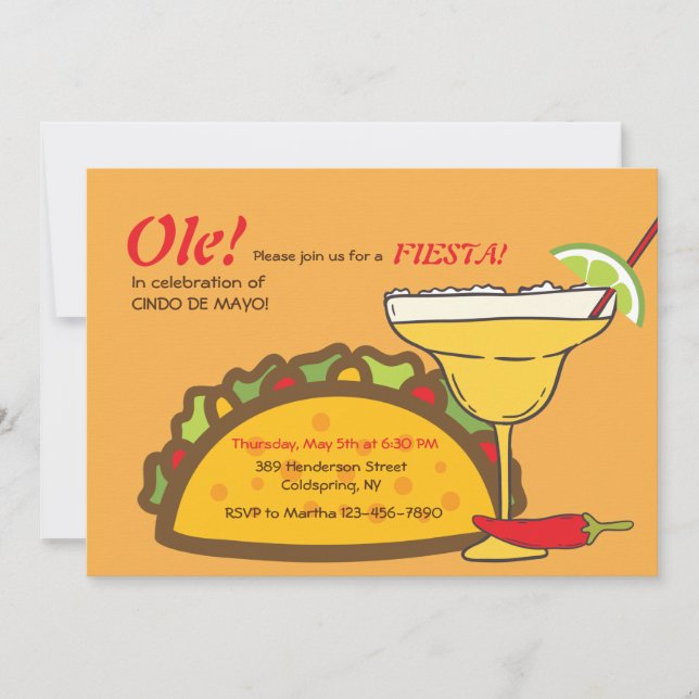Tacos-und Margaritas-Einladung Einladung (Vorderseite)