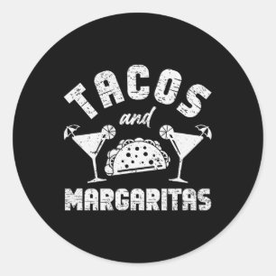 Tacos und Margaritas Erwachsene Cinco de Runder Aufkleber