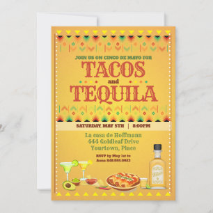 Tacos und Tequila Cinco de Mayo Mexikanische Fiest Einladung