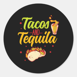 Tacos und Tequila Cinco de Mayo Runder Aufkleber