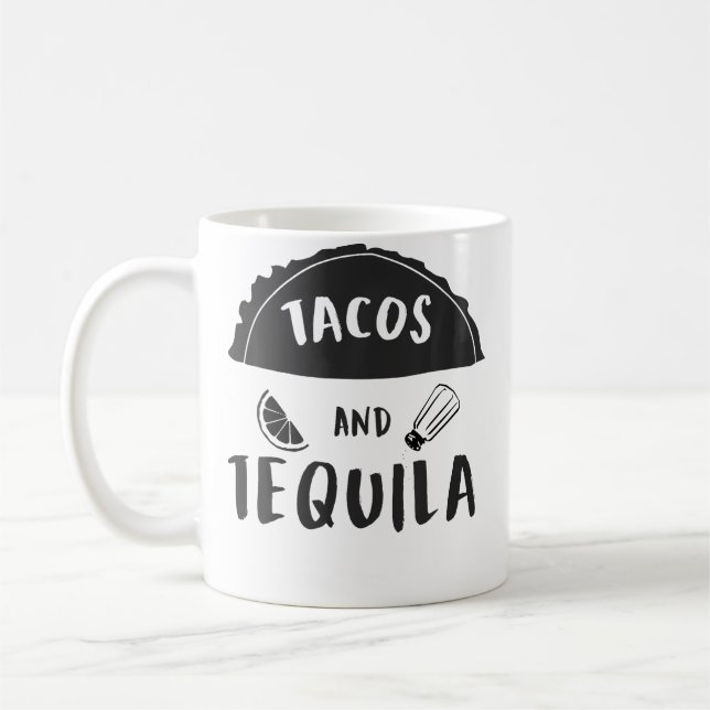 Tacos und Tequila Fiesta-Feier Kaffeetasse (Links)