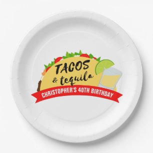 Tacos und Tequila Geburtstagsfeier Pappteller