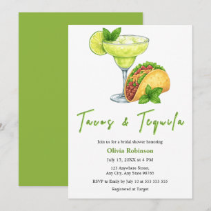 Tacos und Tequila Margarita Brautparty Einladung