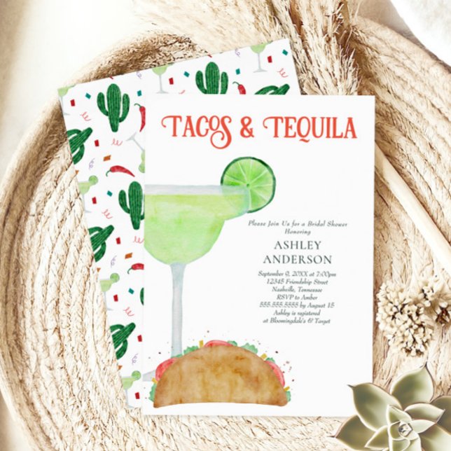 Tacos und Tequila Margarita Brautparty Einladung (Von Creator hochgeladen)