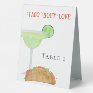 Tacos und Tequila Margarita Hochzeitstisch Nummer Tischaufsteller