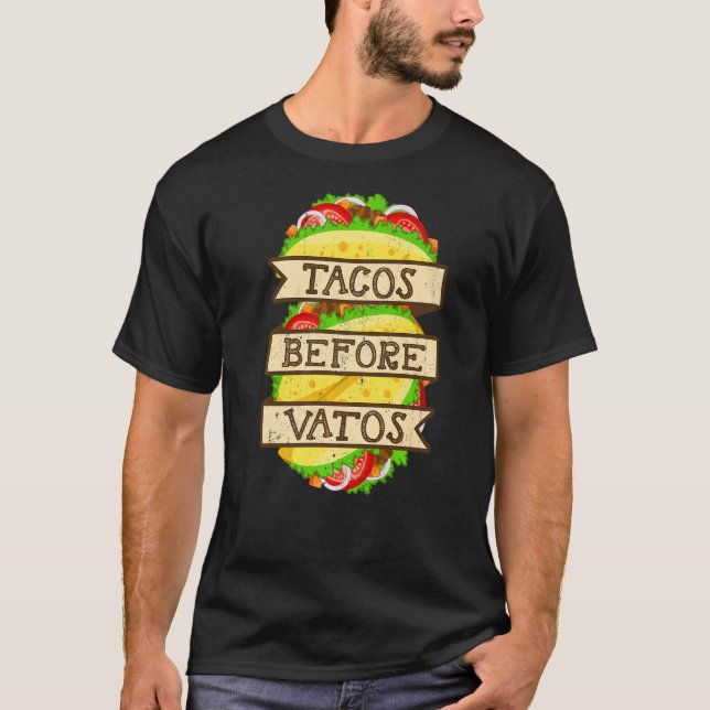 Tacos vor Vatos Valentinstag Taco T-Shirt (Vorderseite)
