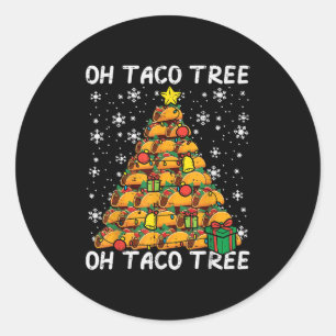 Tacos Weihnachtsbaum Lustiges Xmas Essen Mexican M Runder Aufkleber