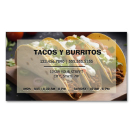 🌮 Tacos Y Burritos Magnetische Visitenkarte