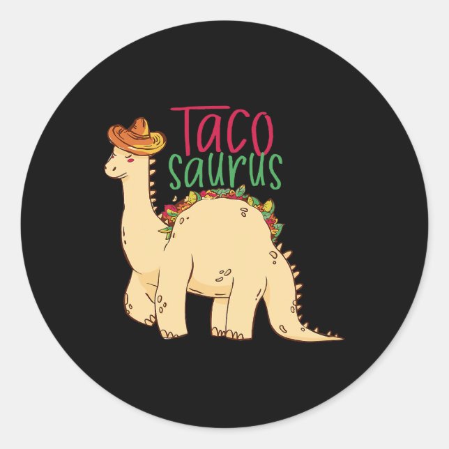 Tacosaurus Funny Cinco de Mayo Taco Dinosaur Lover Runder Aufkleber (Vorderseite)