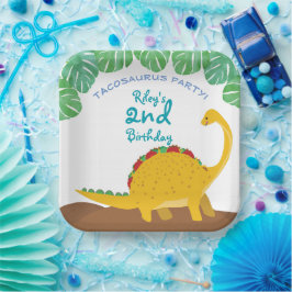 Tacosaurus Geburtstagsparty - Dinosaurier und Taco Pappteller