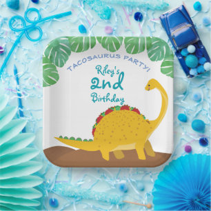Tacosaurus Geburtstagsparty - Dinosaurier und Taco Pappteller