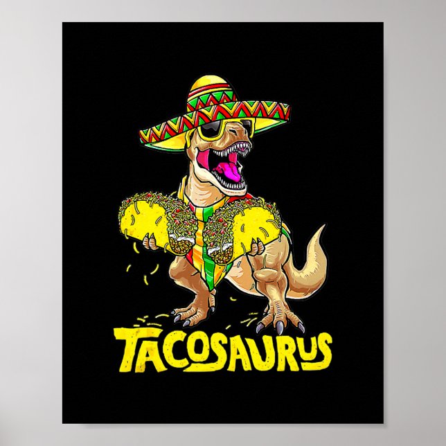 Tacosaurus Rex Dinosaur Taco Kinder Party Funny Poster (Vorne)