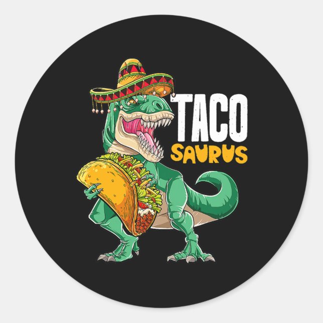 Tacosaurus Shirt Taco Cinco De Mayo Dinosaurier T  Runder Aufkleber (Vorderseite)