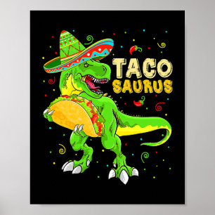Tacosaurus Shirt Taco Cinco De Mayo Kinder Jungen  Poster