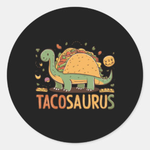 Tacosaurus Taco Dinosaur Dino Funny Cinco De Mayo Runder Aufkleber