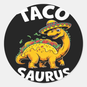 Tacosaurus Taco Dinosaur Dino lustig Cinco de Mayo Runder Aufkleber