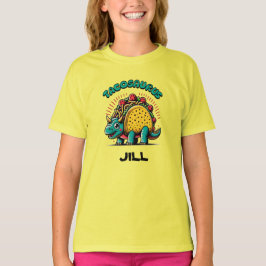 Tacosaurus Triceratops Funny Cartoon T-Shirt