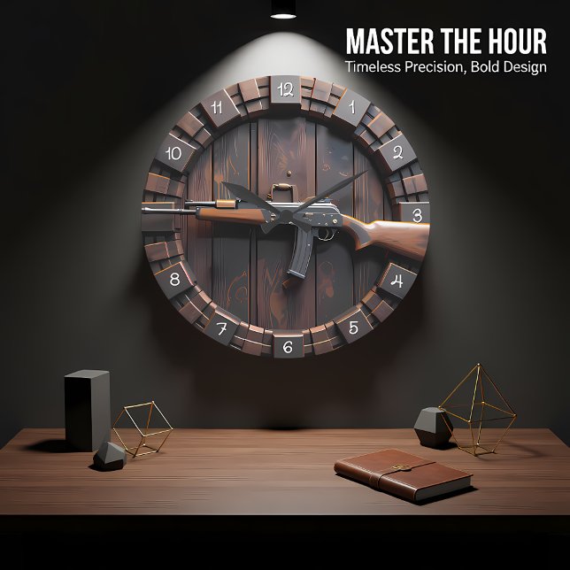 Tactical Rifle Barrel Wood Große Wanduhr (Von Creator hochgeladen)