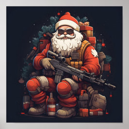 Tactical Santa Claus Weihnachtsposter Poster