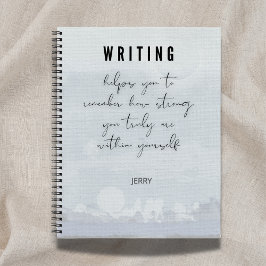 Tactile Natural Fiber Linen-Look Icy Blue Notizbuch