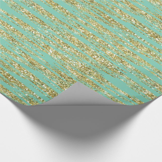 Tadellose GoldImitat-Glitzer-Streifen Geschenkpapier (Ecke)